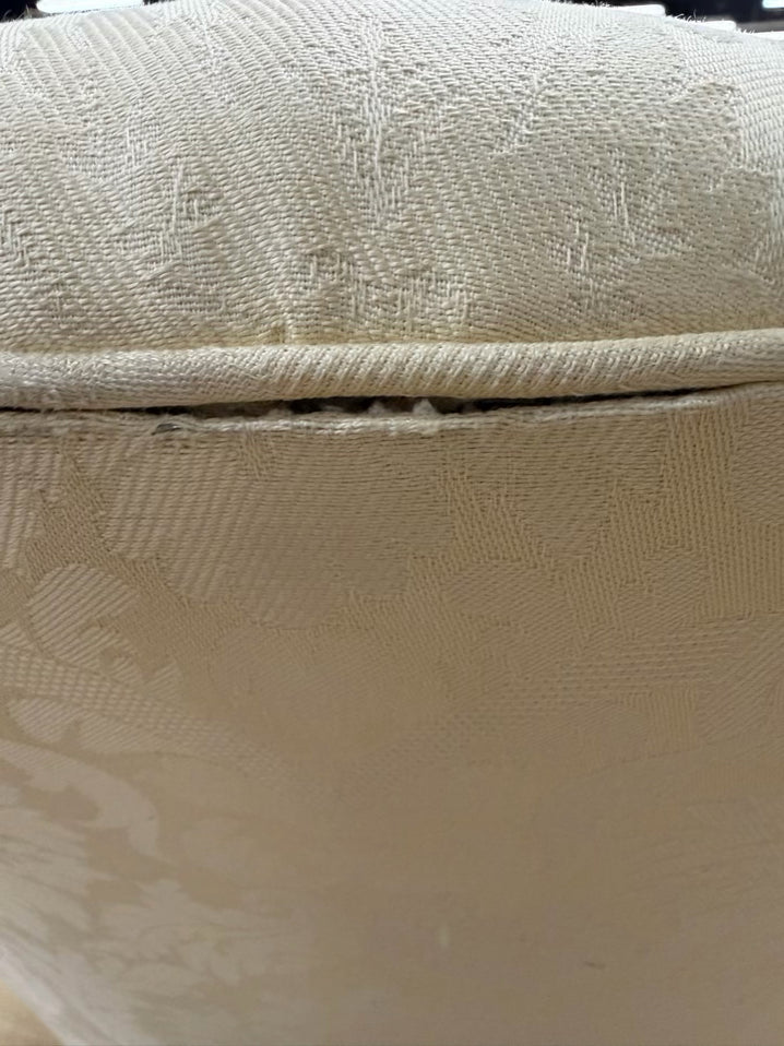 VINTAGE Yellow Damask Fan Back Chair w/ 2 Throw Pillows