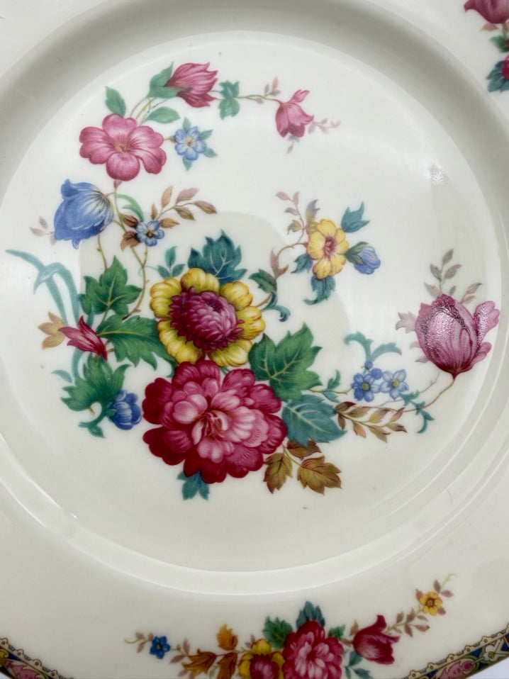 BLACK KNIGHT Palmero White, Pink, Yellow & Blue Porcelain Dinnerware Setting for 4 Includes Serving Pieces
