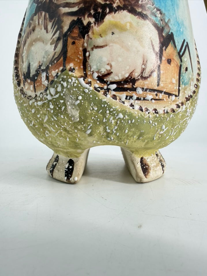 DRYDEN Multi Colored Cat & Floral Pitcher
