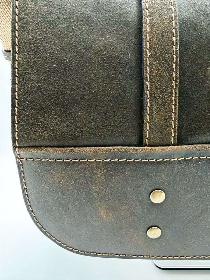 PATRICIA NASH Chocolate Moto Leather Messenger Bag NWT