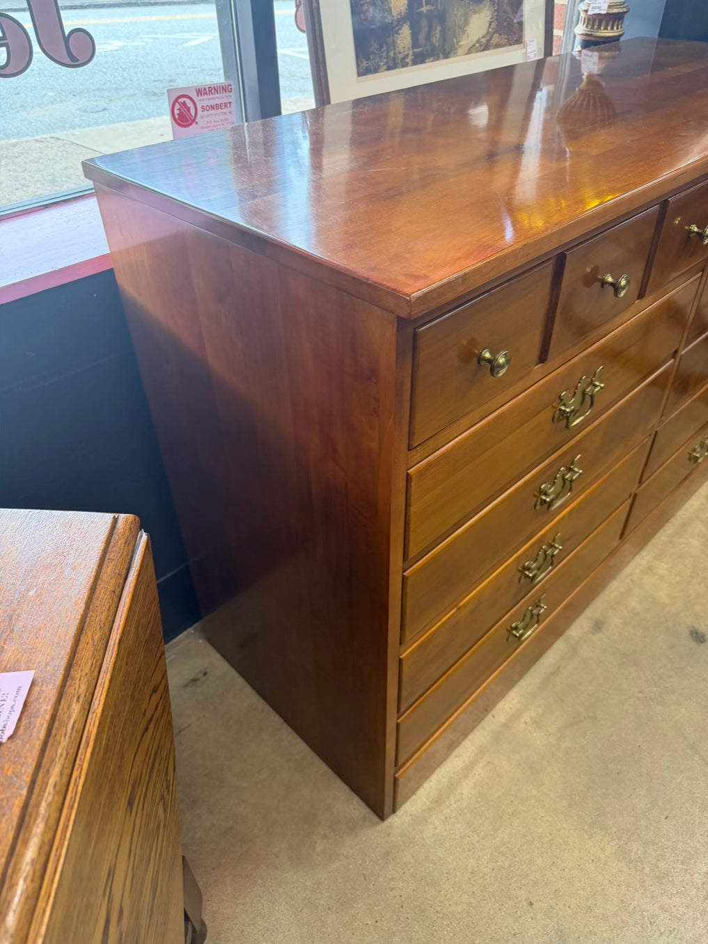 WANAMAKER Light Wood Dresser w/ Wood Mirror