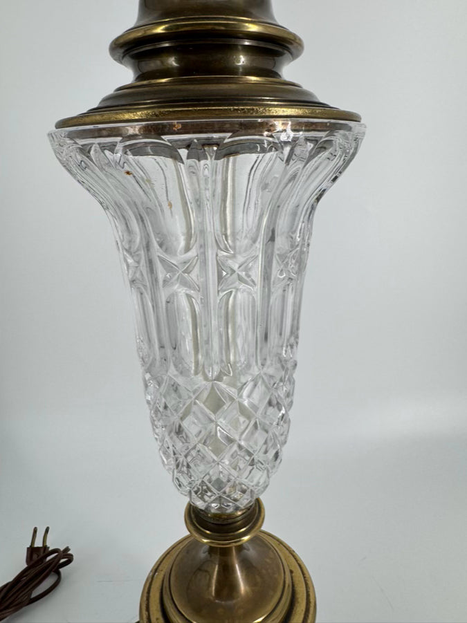 VINTAGE Glass & Brass Lamp