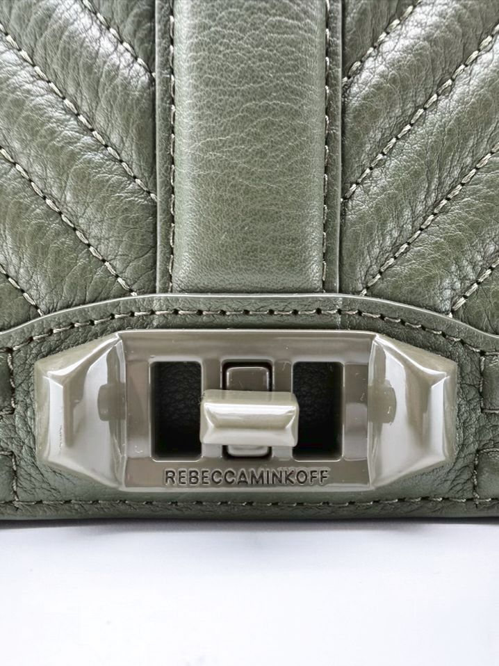 REBECCA MINKOFF Olive Chevron Leather Crossbody Bag