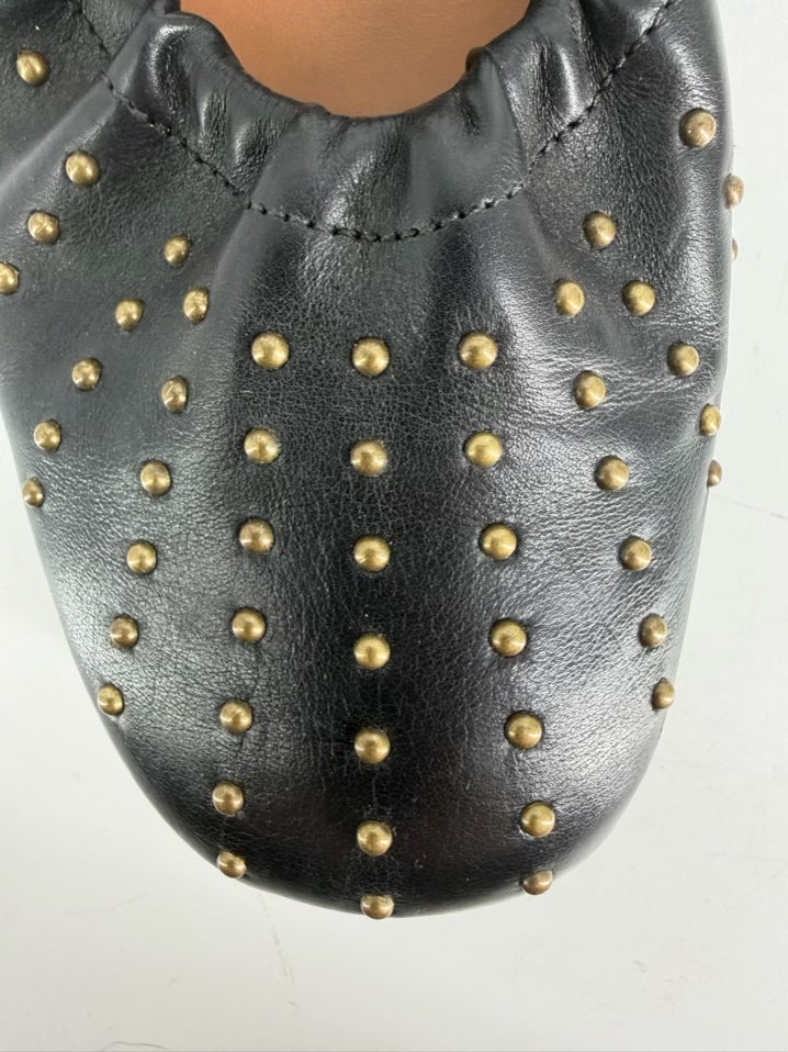 AS 98 Size 40 Black Leather Stud Detail Mary Janes