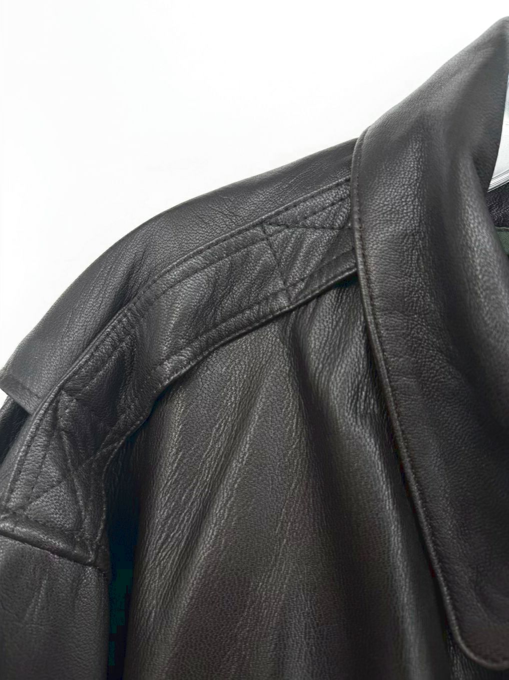 VINTAGE COOPER Men's Size XL Dark Brown Goat Skin Leather Flight Jacket