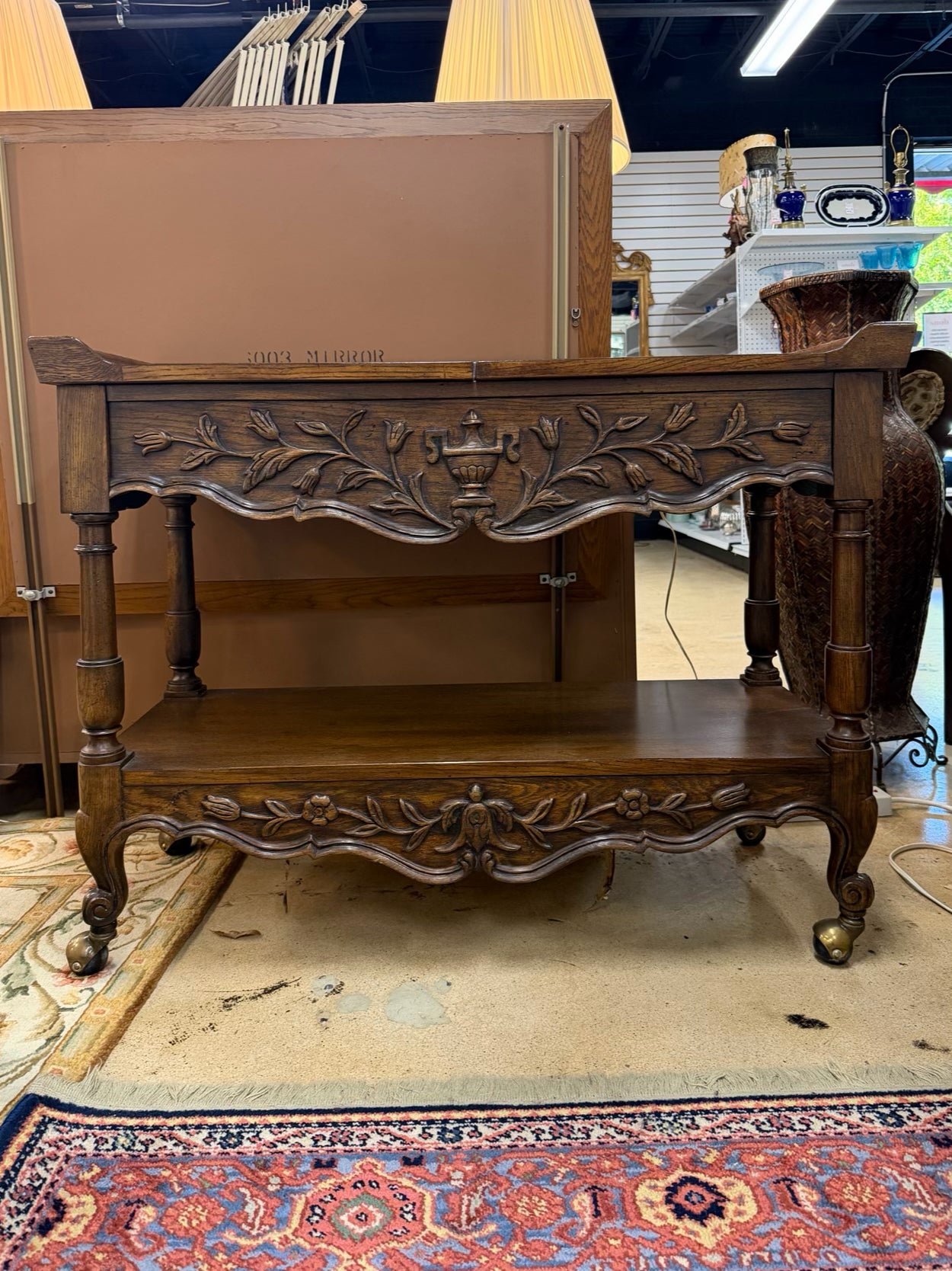 Wood Carved Server Table