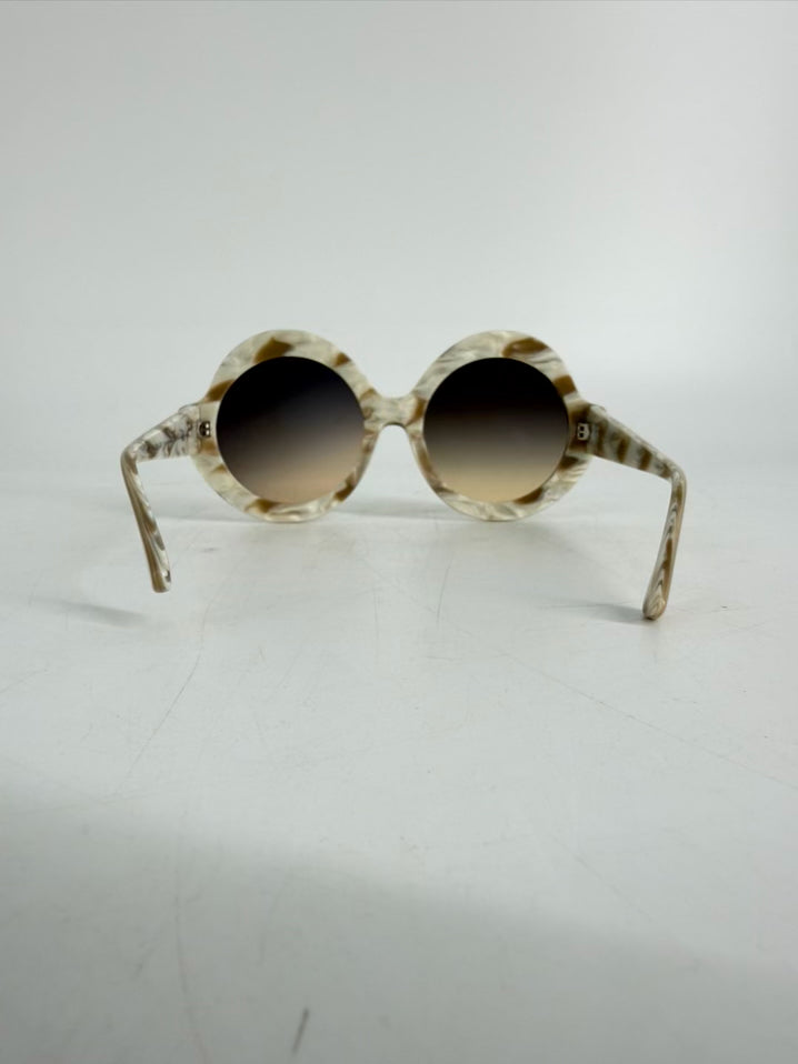 ALICE + OLIVIA Marble Cream & Brown Sunglasses