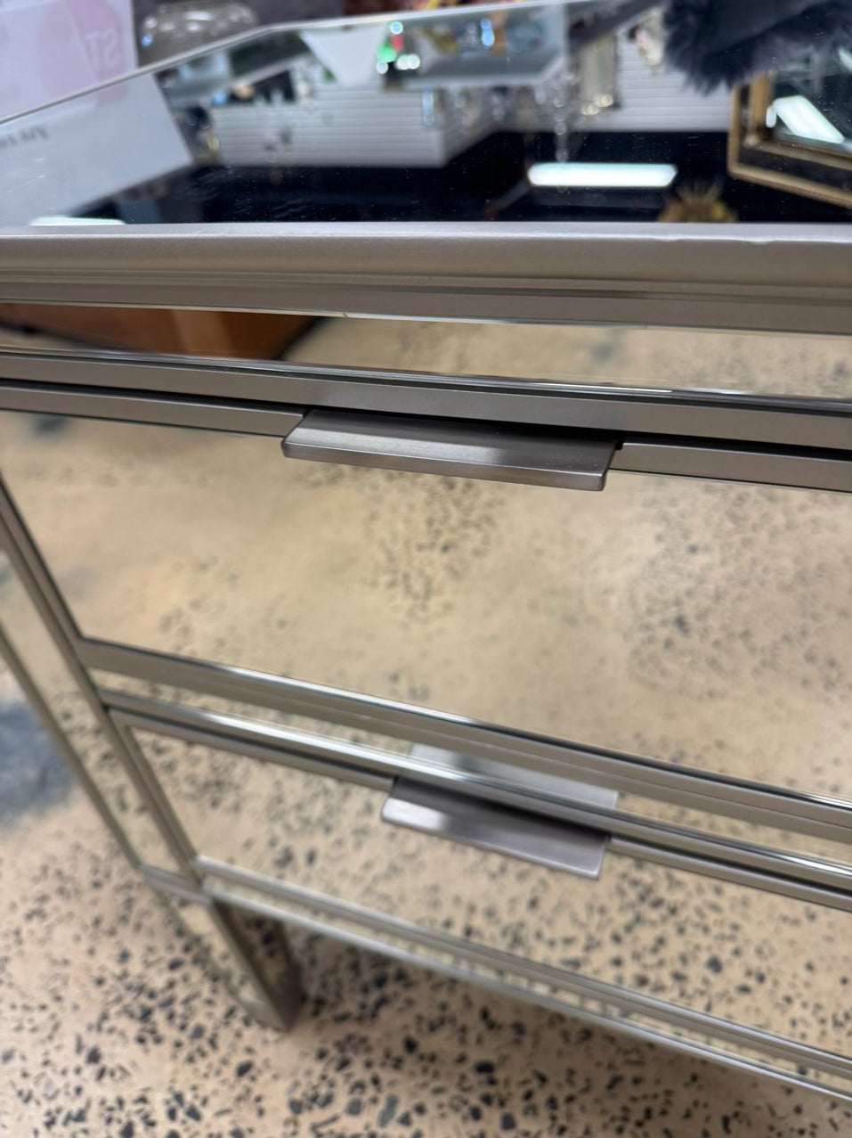 Mirrored 2-Drawer End Table