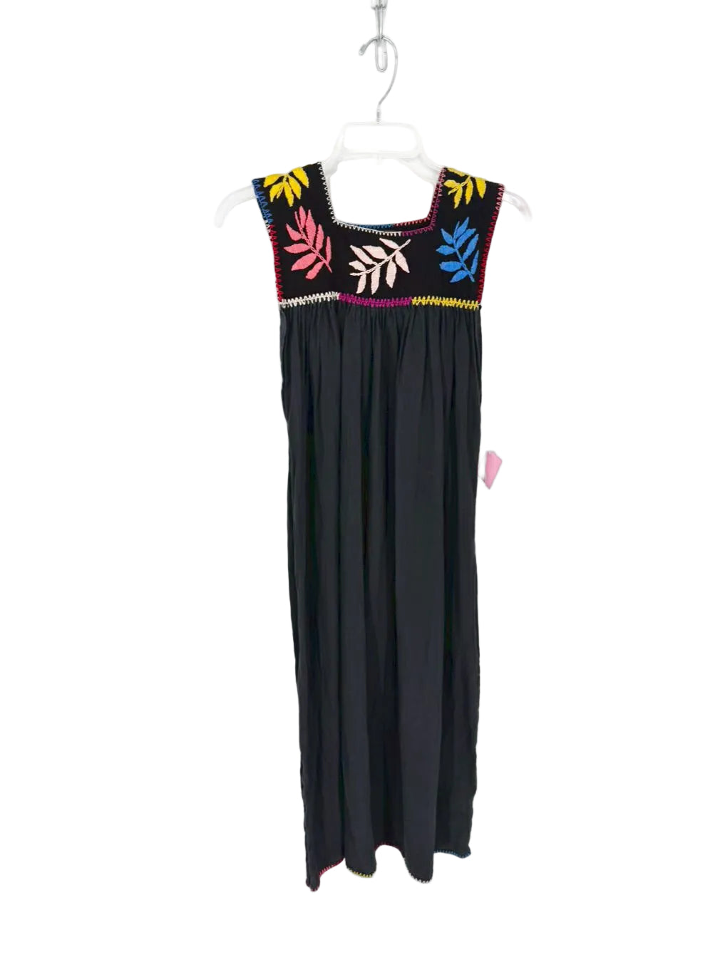CAROLINA K Size Wmn's XS Charcoal Embroidered Midi-Dress