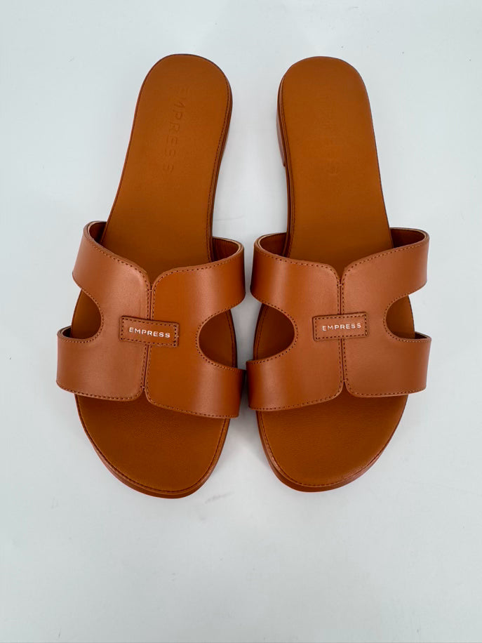 EMPRESS Size 43 Cognac Leather Sandals