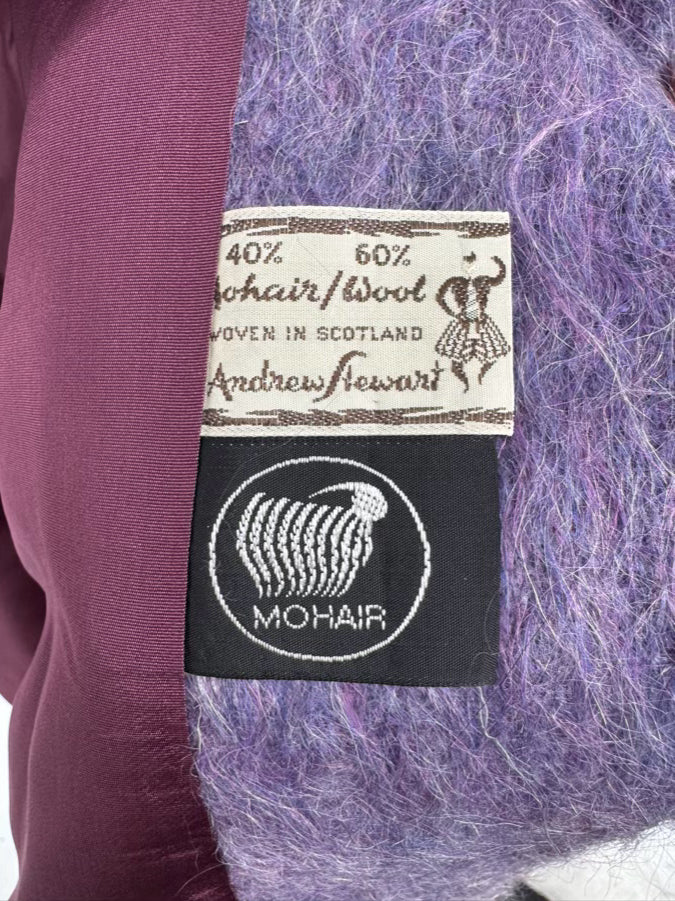 ANDREW STEWART Size XL Purple Wool & Mohair Coat