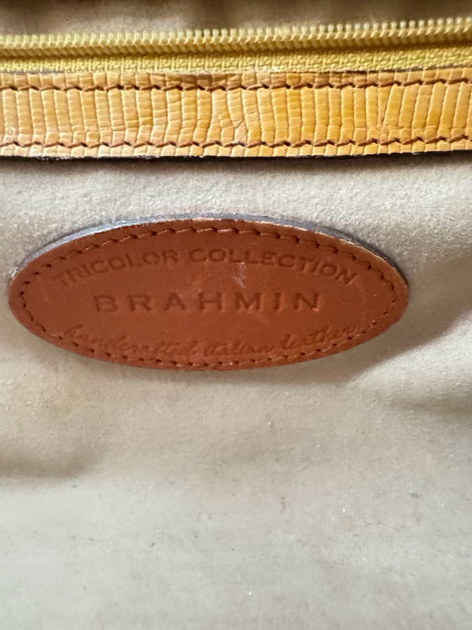 BRAHMIN Almond Embossed Leather Purse