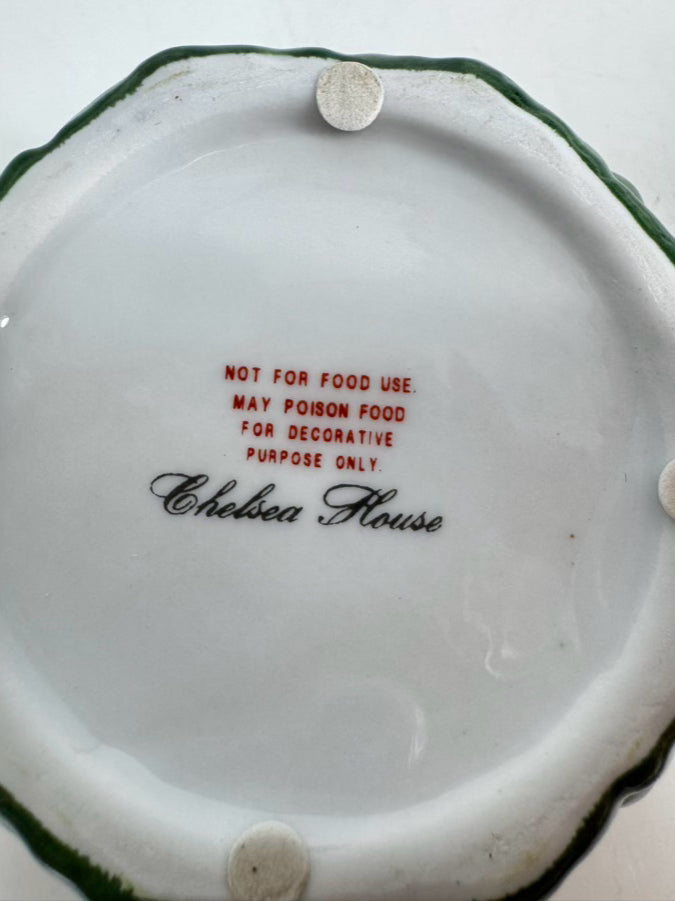 CHELSEA HOUSE Green & Yellow Porcelain Sunflower Dish w/ Lid