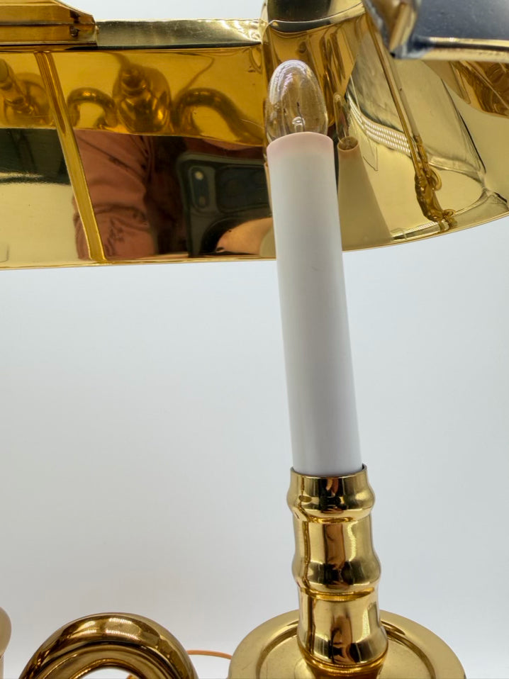 Gold & black Bouillotte Brass Lamp w/ Black Tole Shade