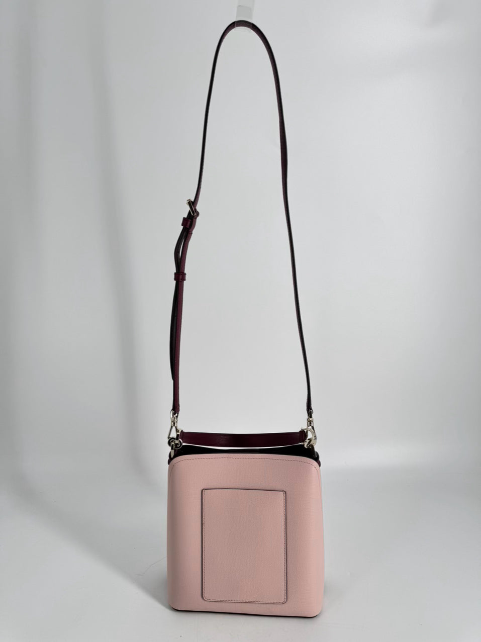 KATE SPADE Pink & Merlot Leather Darcy Small Bucket Crossbody
