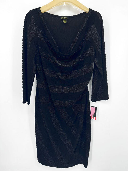 CARTISE Size 12 Black Textured Dress NWT