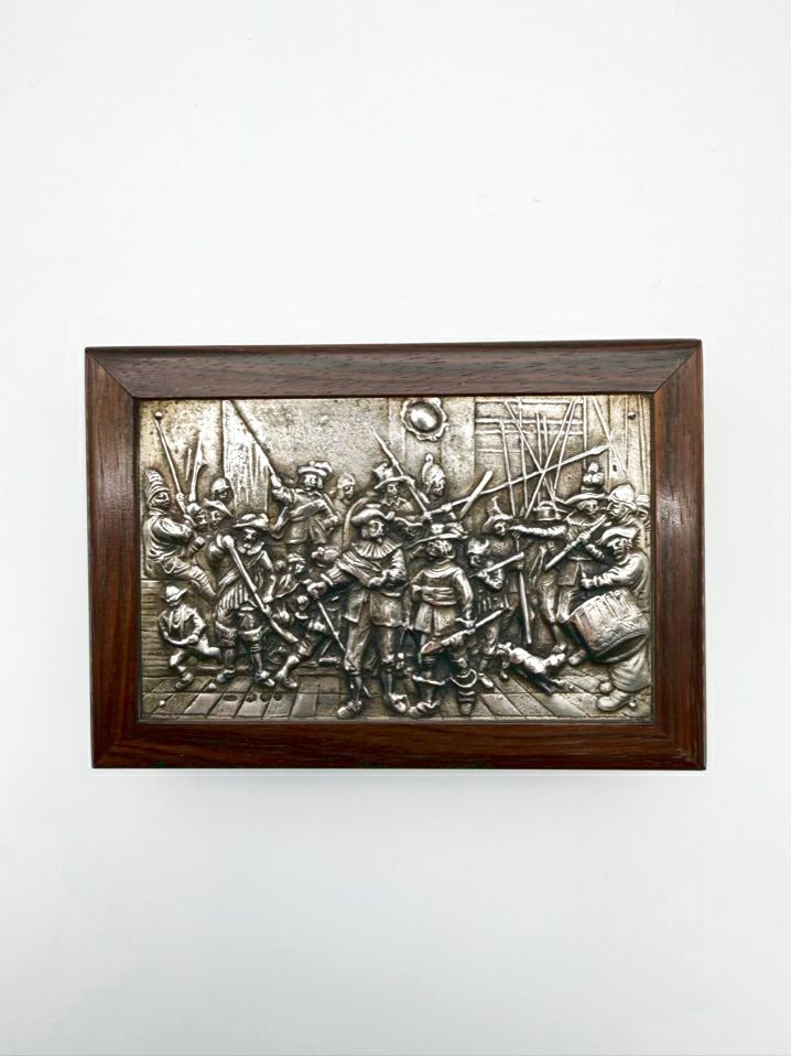 Brown & Silver Rembrandt's Night Watch Trinket Box