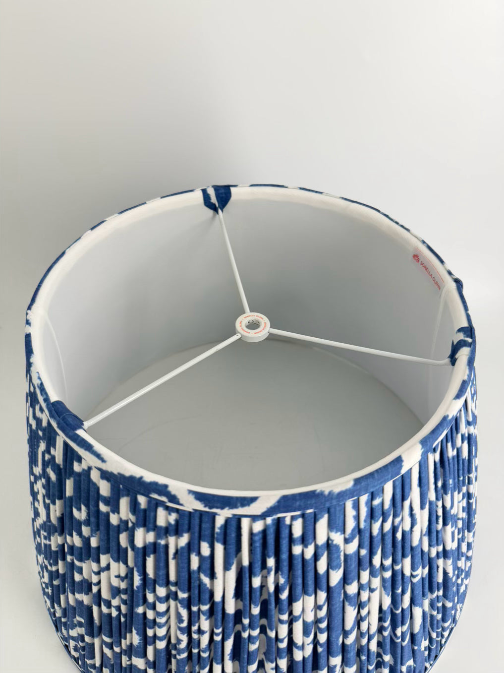 SORELLA GLENN Blue & White Fabric Pleated Lamp Shade
