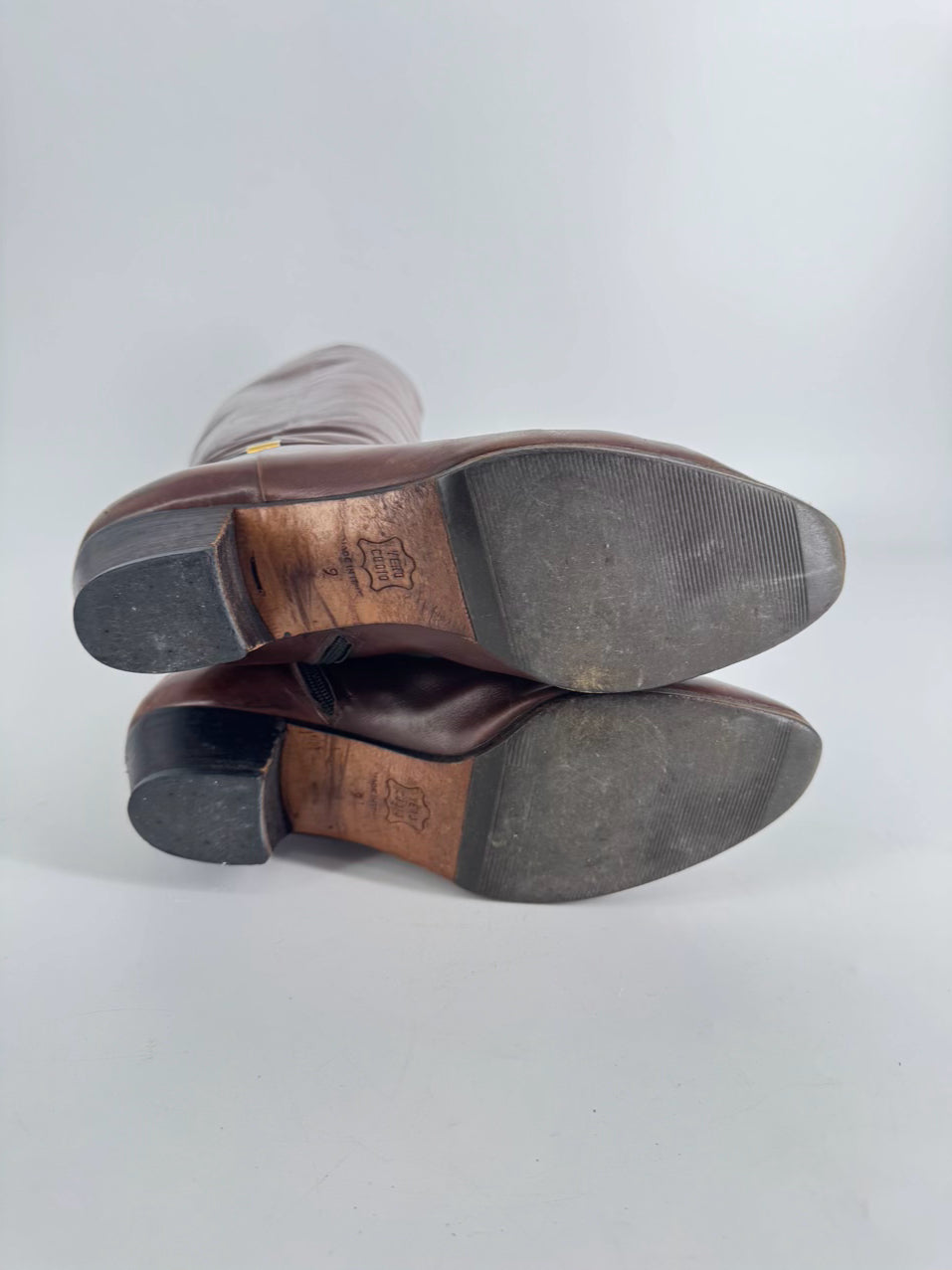 SALVATORE FERRAGAMO Size 9 Chestnut Leather Boots