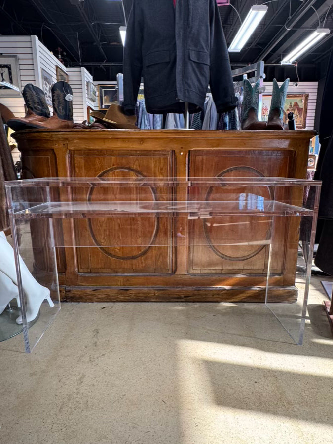 Clear Lucite Desk w/ Shelf