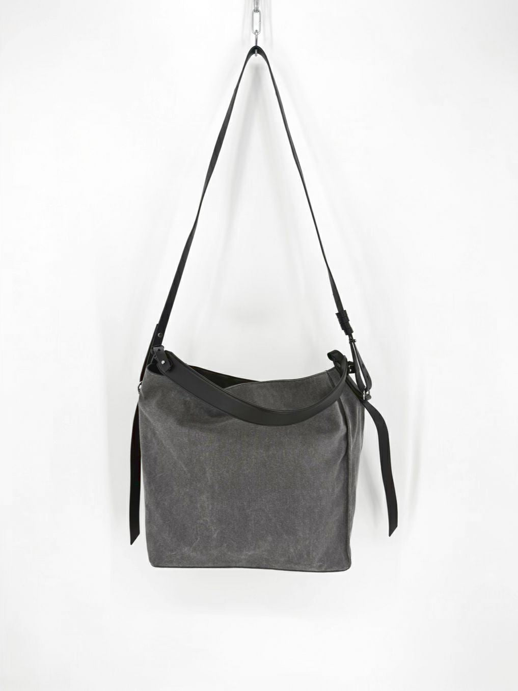 ALLSAINTS Gray Leather Tote Bag