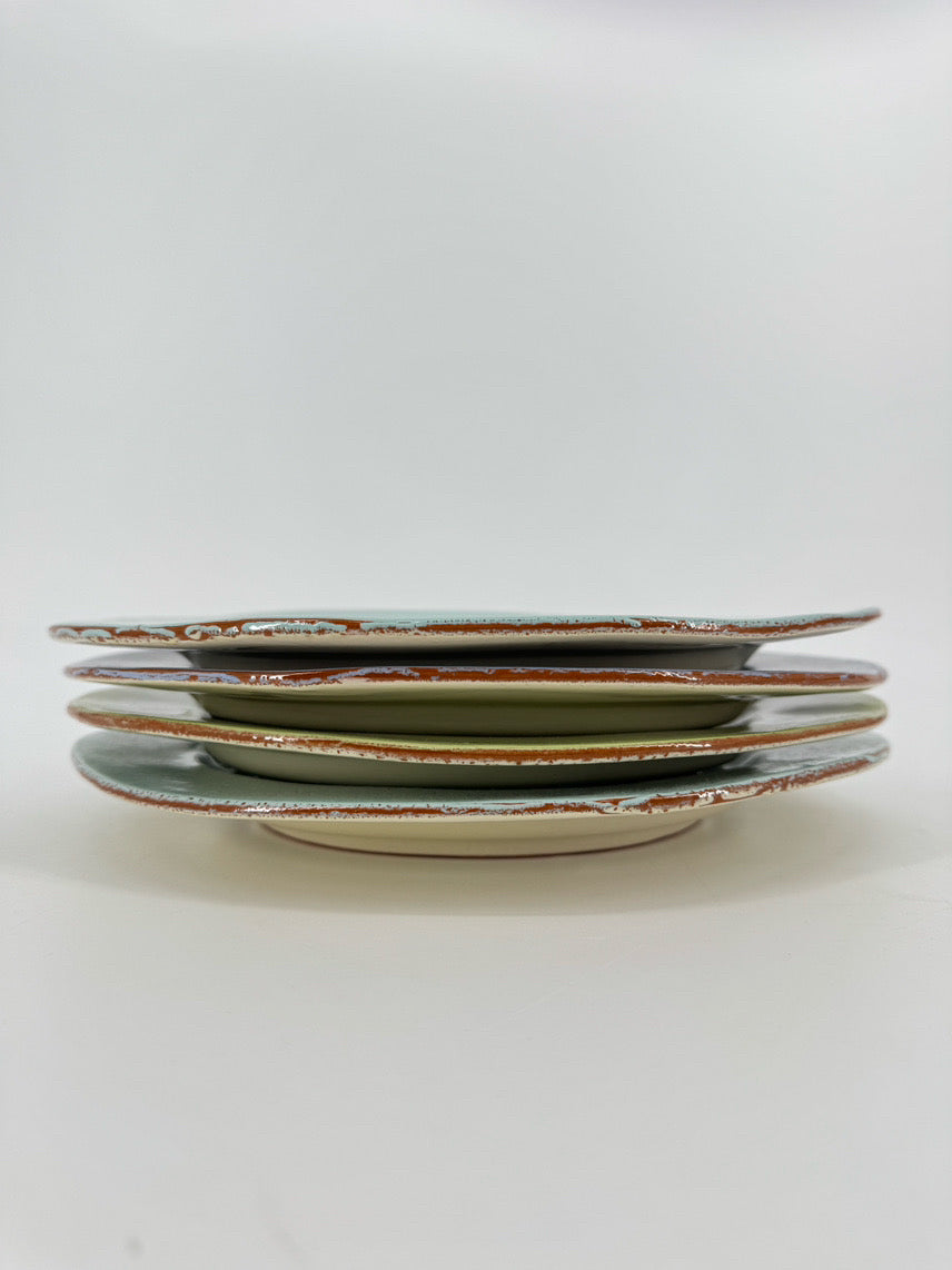 VIETRI Multicolor Set of 4 Pottery Plates