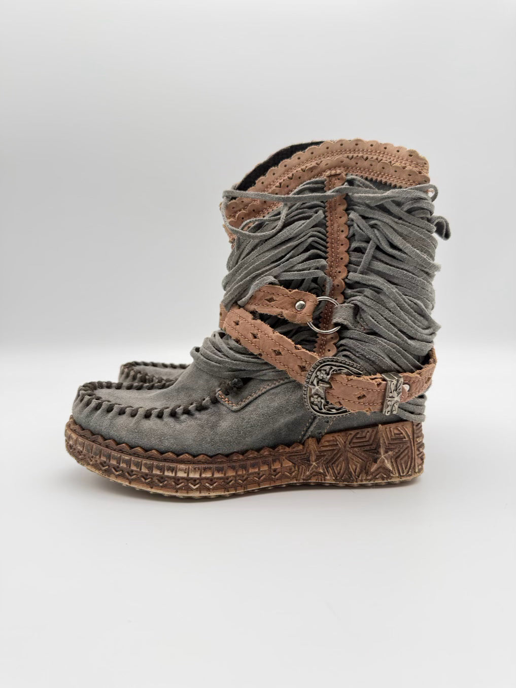 EL VAQUERO WMNS Size 36 Gray Tassel Booties