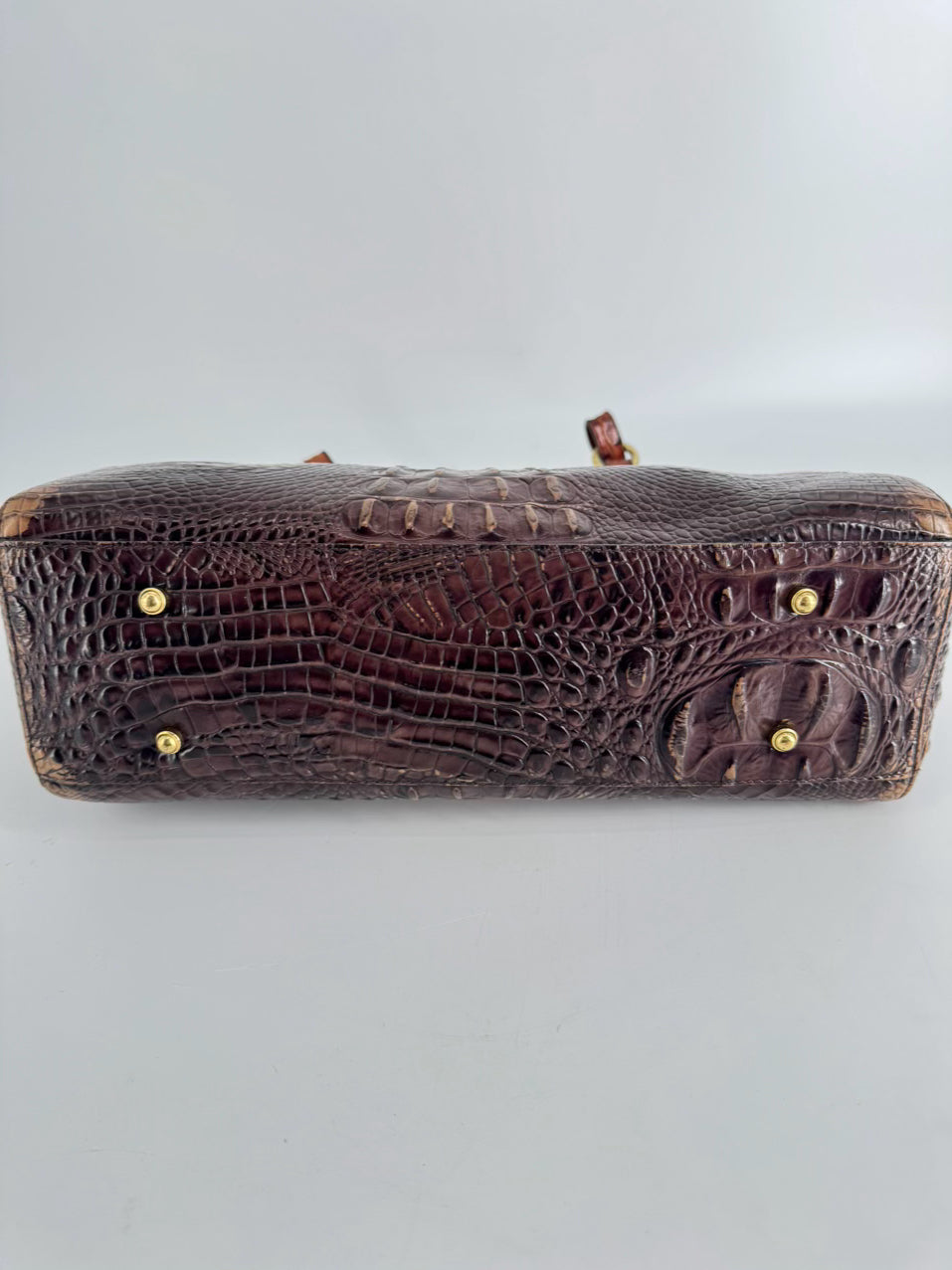 BRAHMIN Cream & Brown Embossed Leather Purse