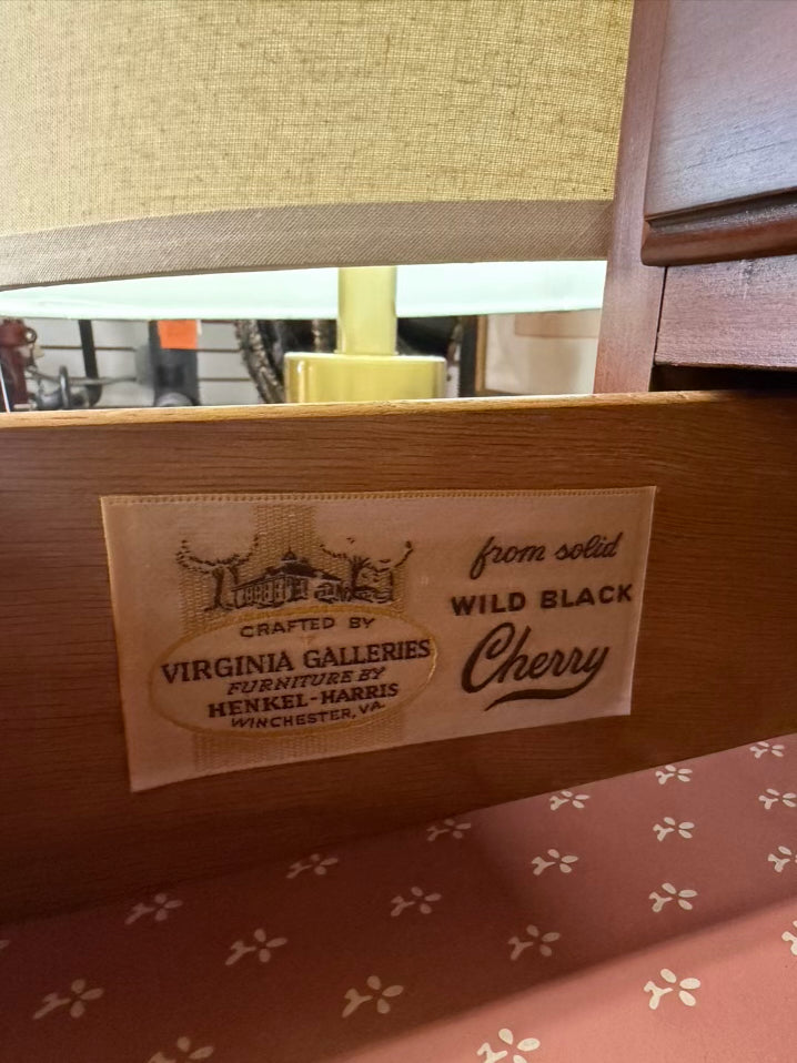 VIRGINIA GALLERIES x Henkle Harris Wild Black Cherry Brown 7 Drawer Lingerie Chest