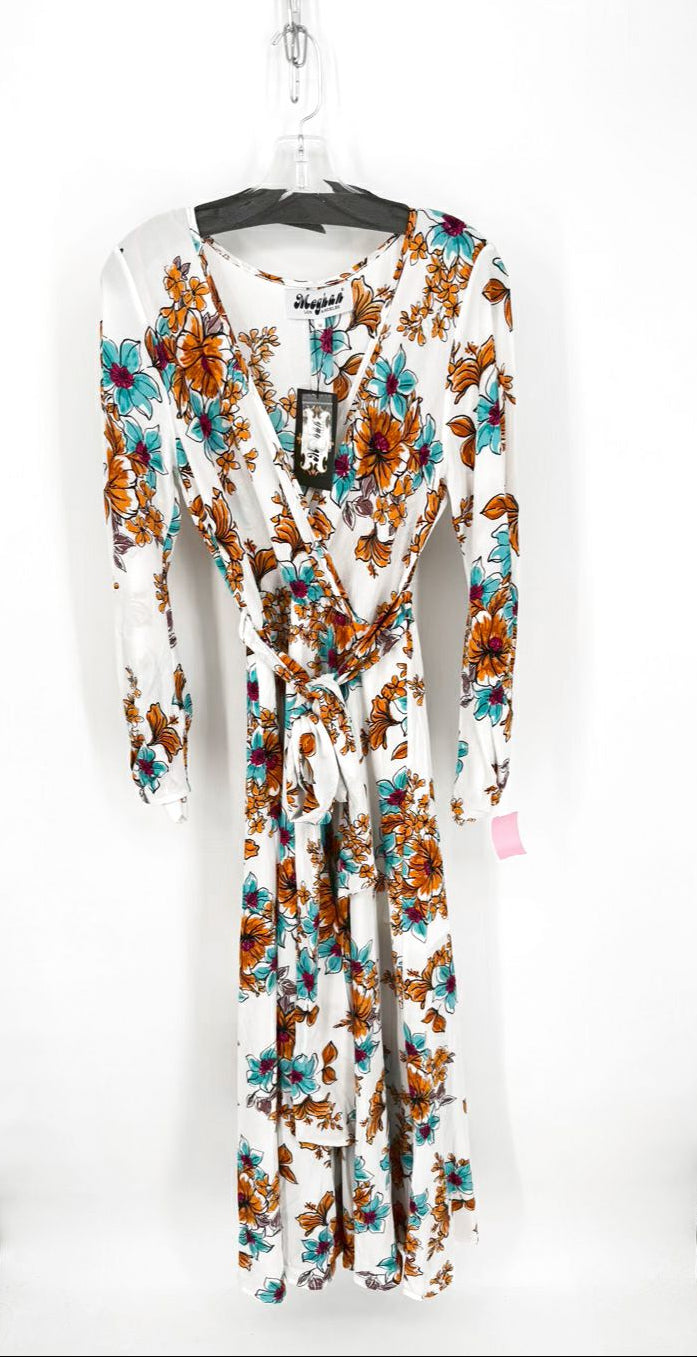 MEGHAN LOS ANGELES Size M Bone Print Floral Maxi-Dress NWT