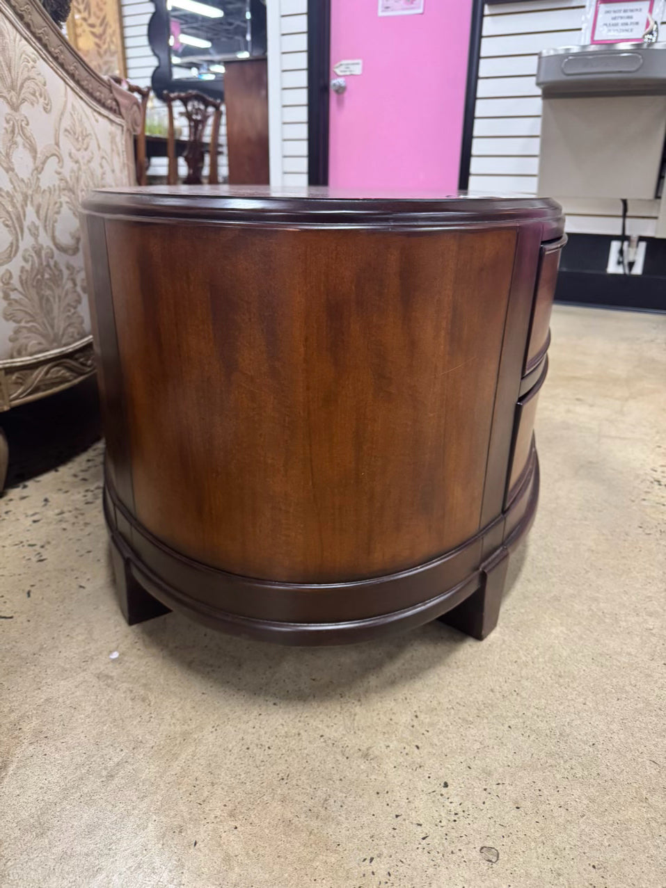 Oval Wood 2-Drawer Coffee Table