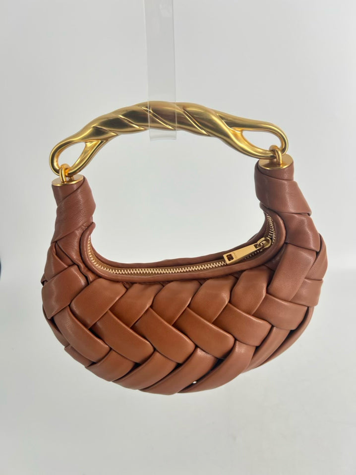 JW PEI Chestnut Woven Faux Leather Purse