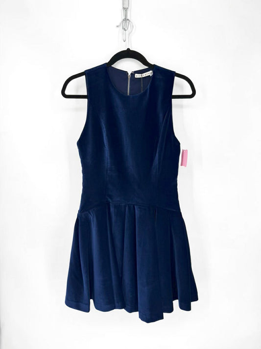 ALICE + OLIVIA Size 0 Midnight Velvet Sleeveless Dress NWT