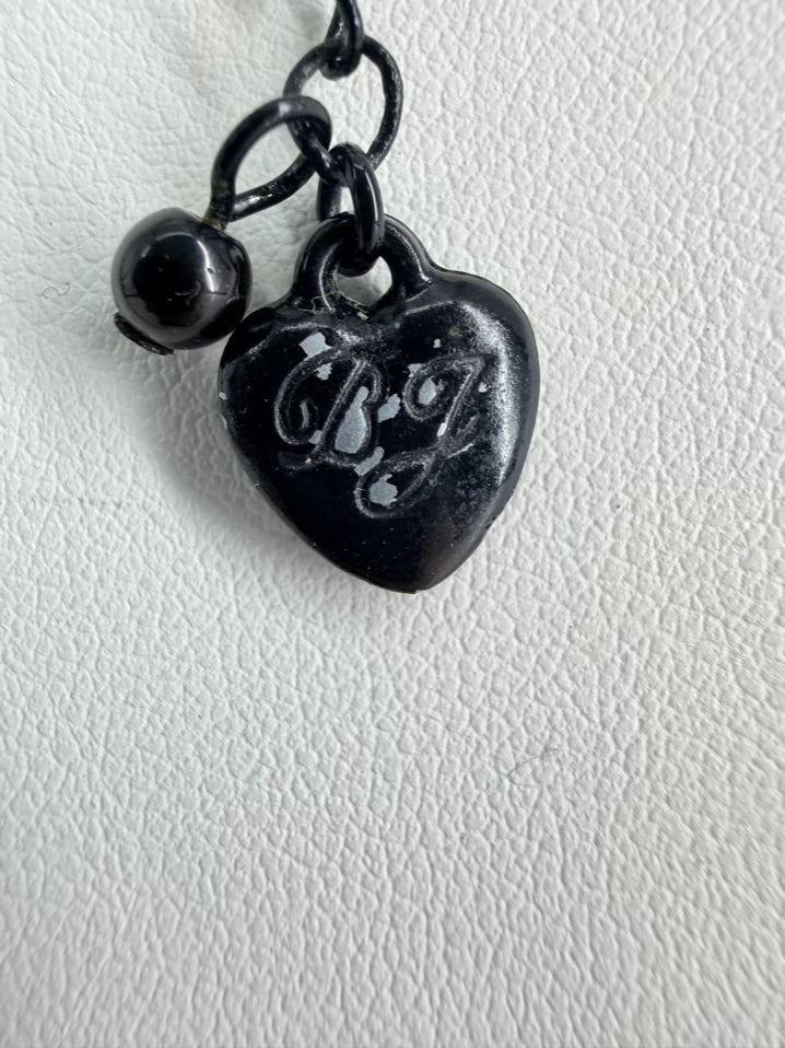BETSY JOHNSON Black & Gold Mod Collection Polka Dot Moped Necklace & Earring Set