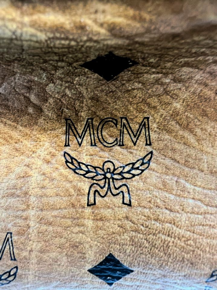 MCM Leather Cognac Monogram Purse