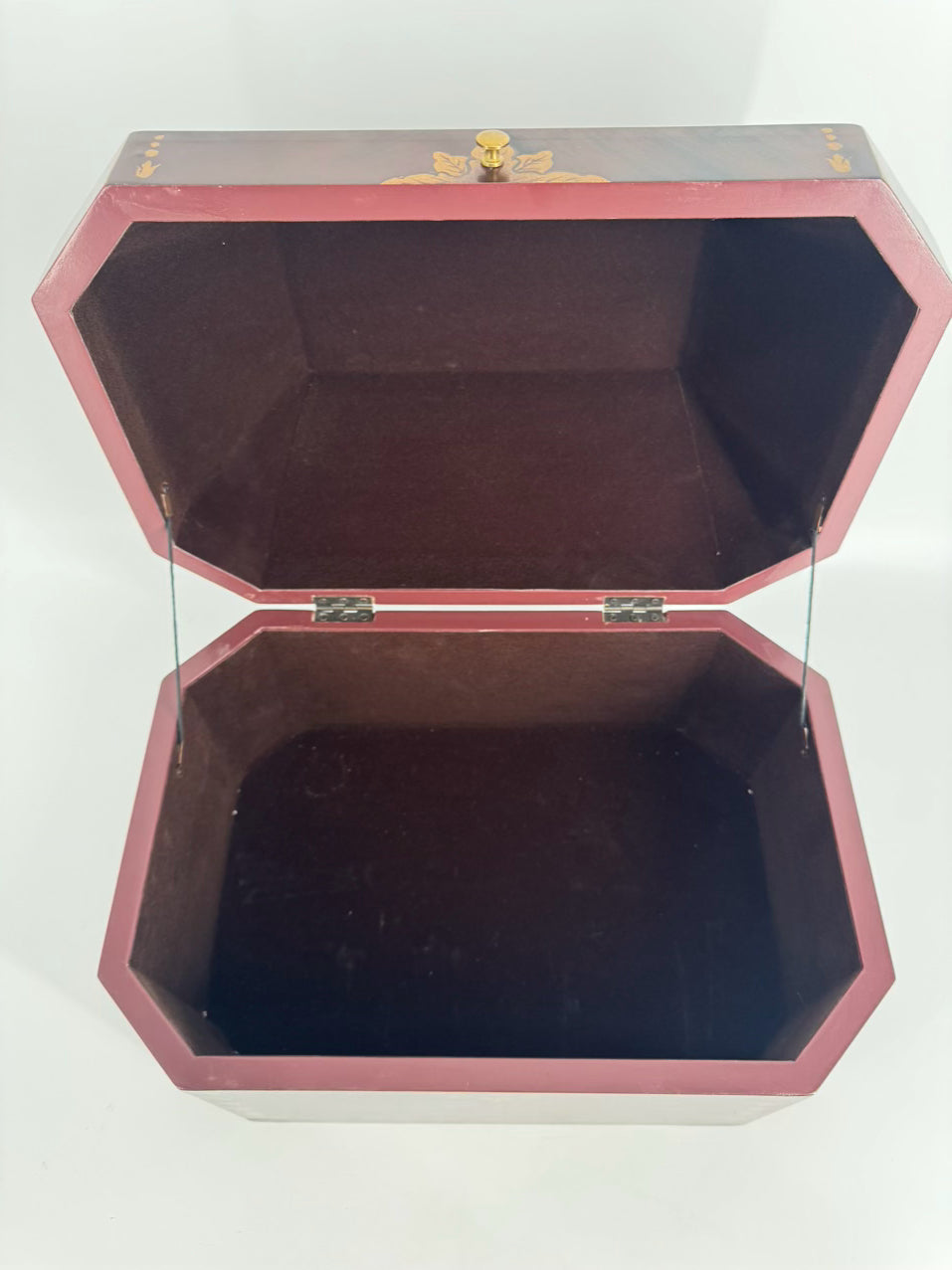 Brown Wood Box w/ Gold Accents