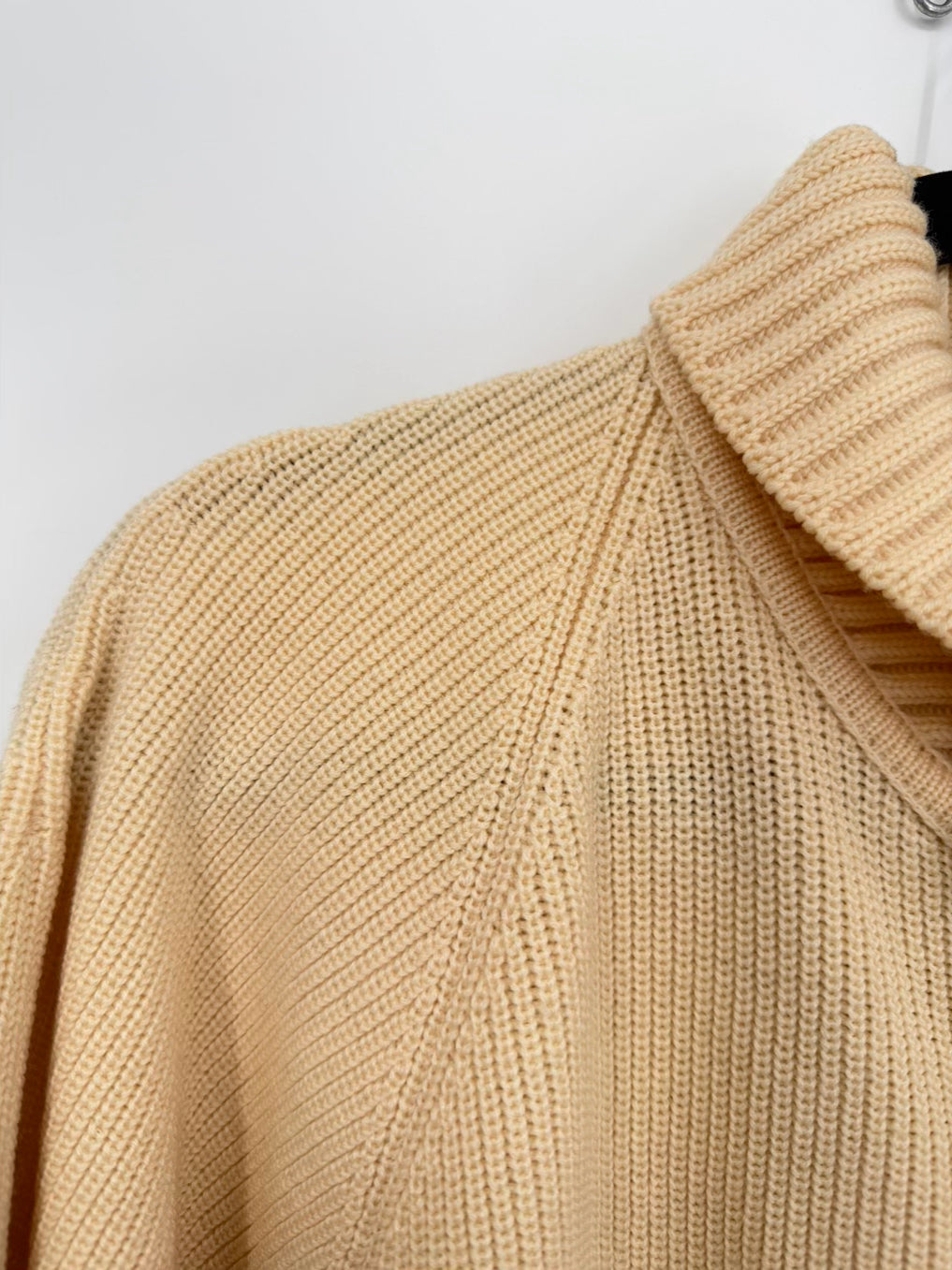 VINTAGE CARROLL AND COMPANY Men's Size XL Butter Wool Zip Up Cardigan