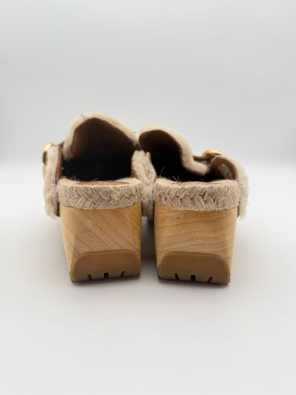 SEE BY CHLOE WMNS Size 36 Cream Shearling Mules