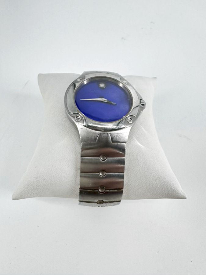 MOVADO Stainless Steel Blue Face Sports Edition Watch