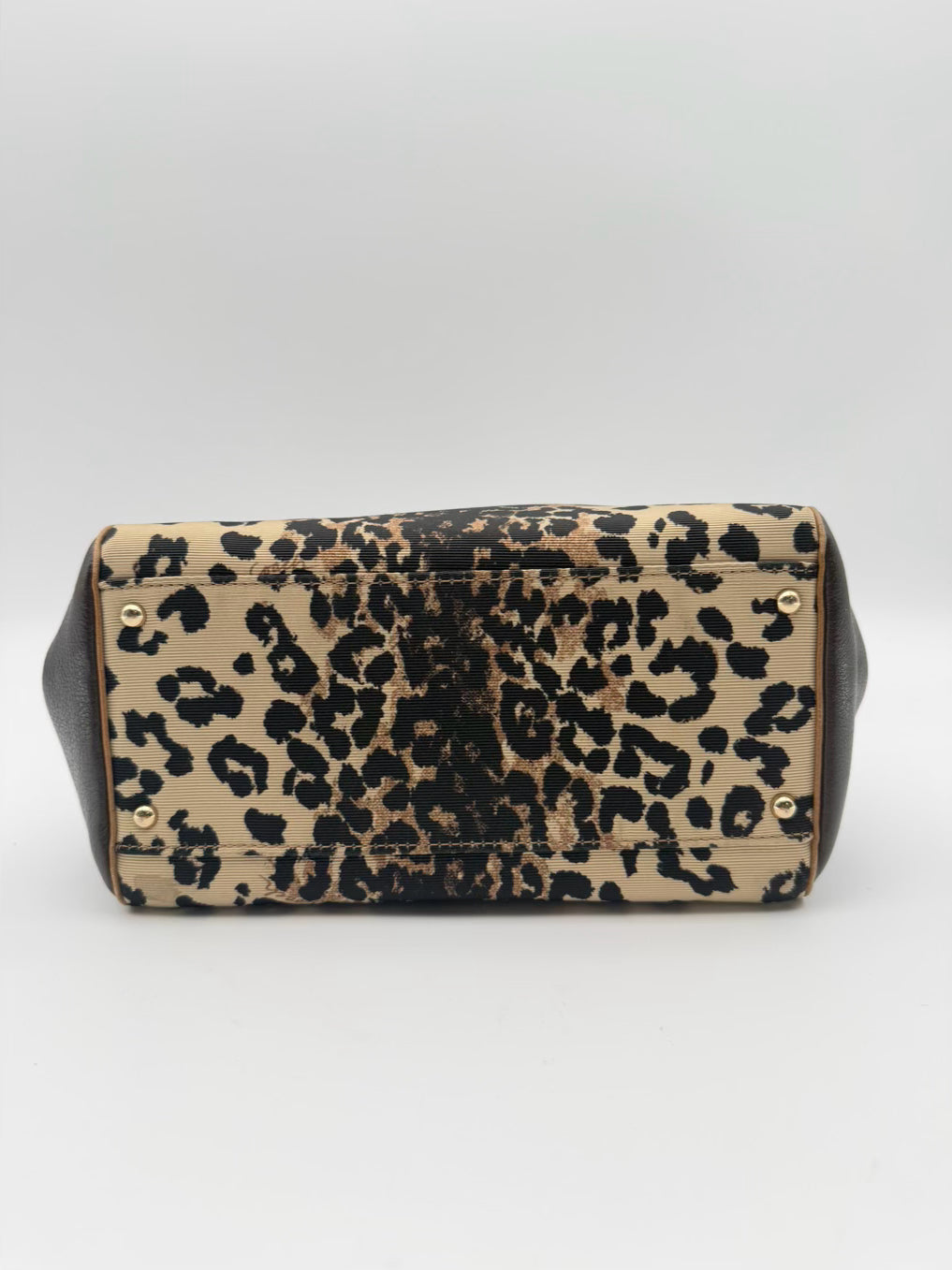 COACH Brown & Black Nylon Animal Print Purse