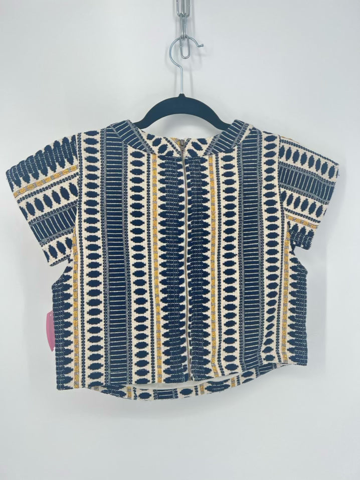 RENATA by RENATA GASPARIAN Size XS Navy & Gold Knit Top NWT