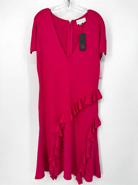 SACHIN + BABI Size XL Magenta Ruffle Detail Shalise Dress NWT