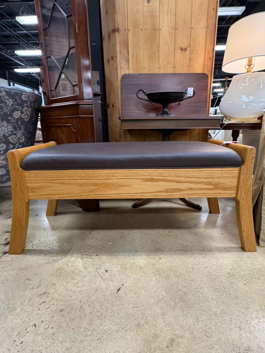 HARDWOOD ARTISANS Oak & Leather Storage Bench