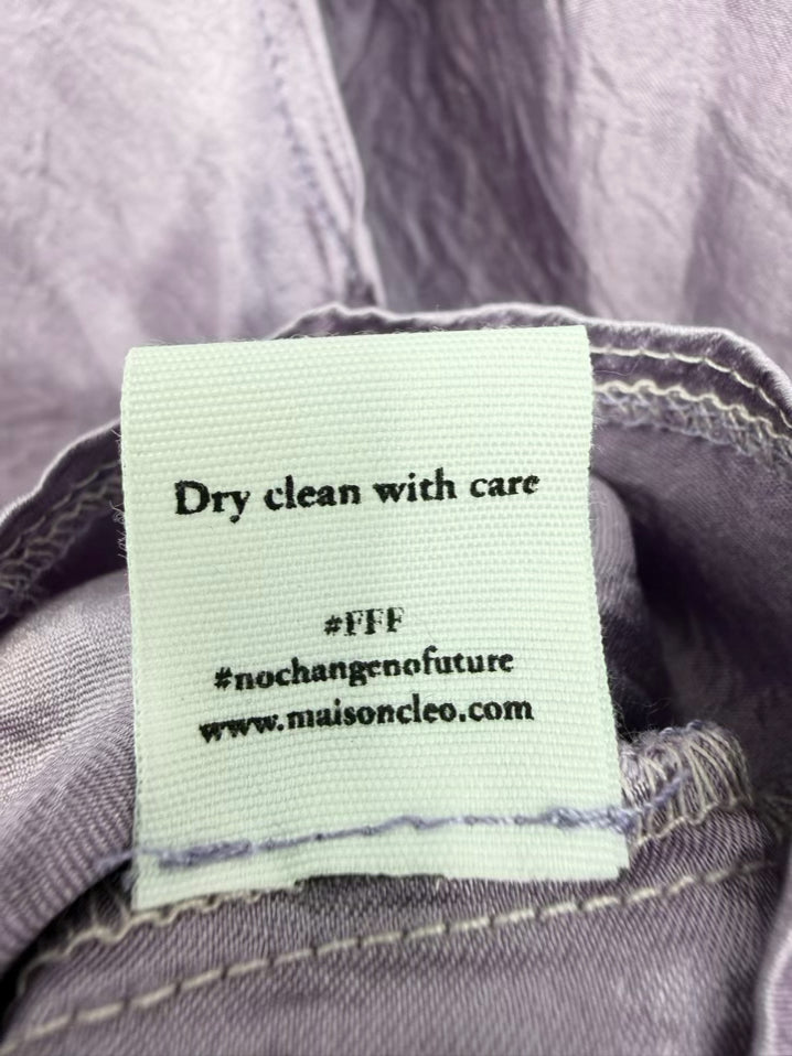 MAISON CLEO Size 38 Lavender Silk Tie up Blouse