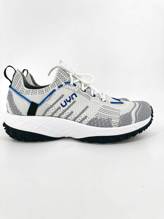 UYN Size 11 White & Gray Textile Sneakers