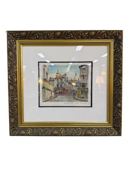 Montmartre-Rue Norvin Vinci Paper Framed Watercolor Print