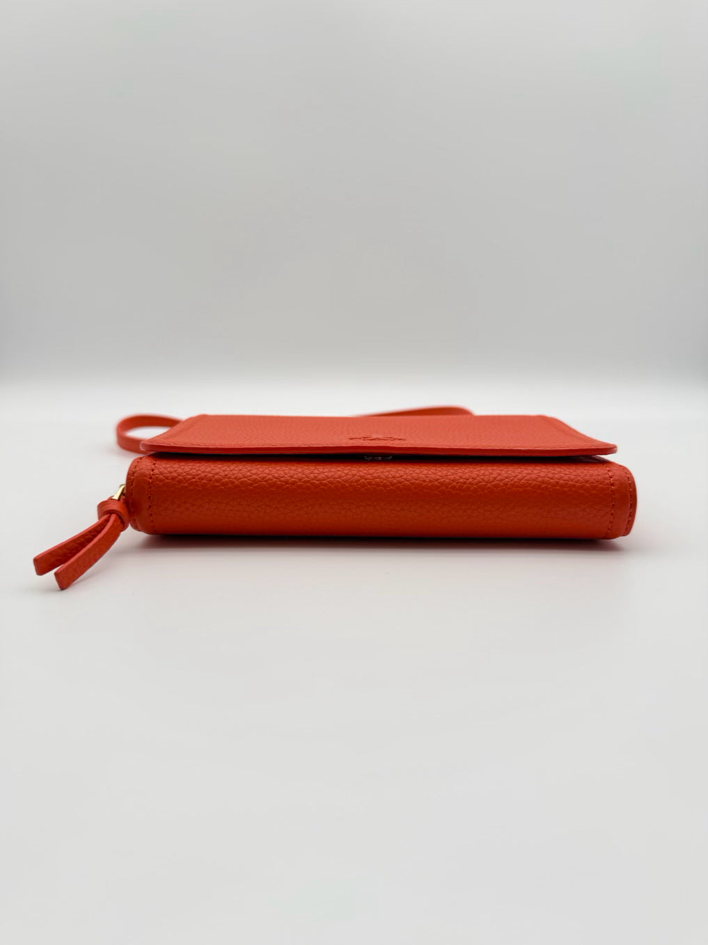 TORY BURCH Thea Flat Wallet Orange Leather Crossbody Bag