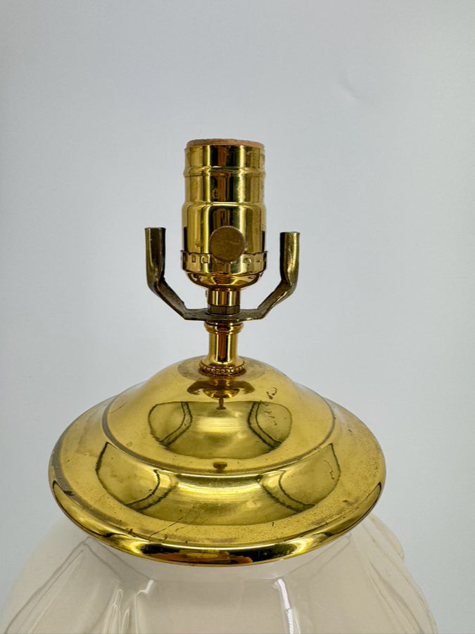 LENOX Cream Porcelain Raised Flower Design Lamp