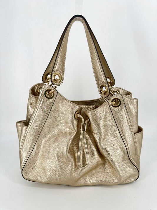 MICHAEL KORS Gold Metallic Leather Purse