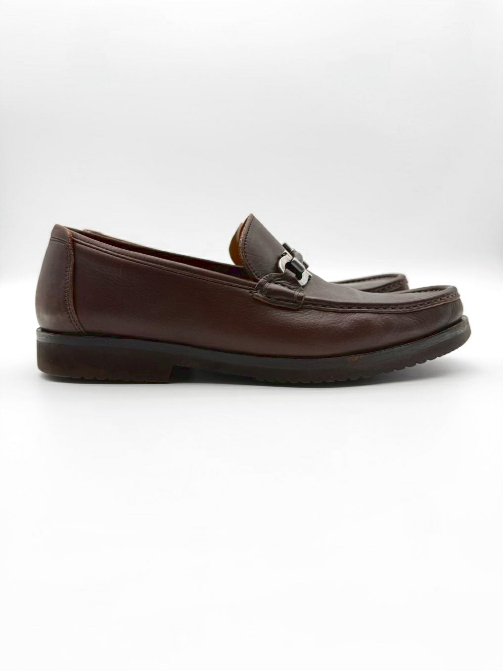 SALVATORE FERRAGAMO MENS Size 10.5 Chocolate Leather Loafers
